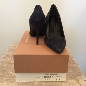 Via Spiga NIkole Pointed Suede Navy Pump